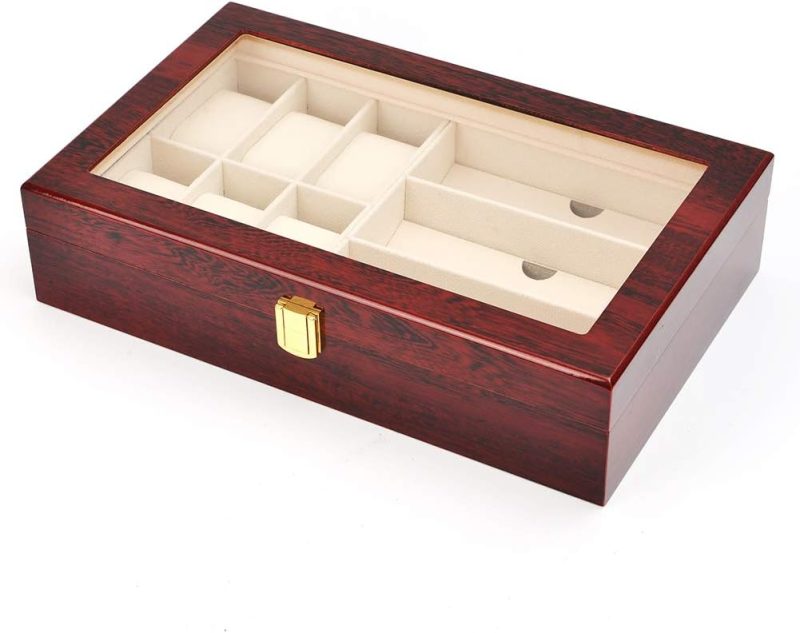 جعبه چوبی ساعت و عینک لوکس باکس کد 521 - تصویر 3