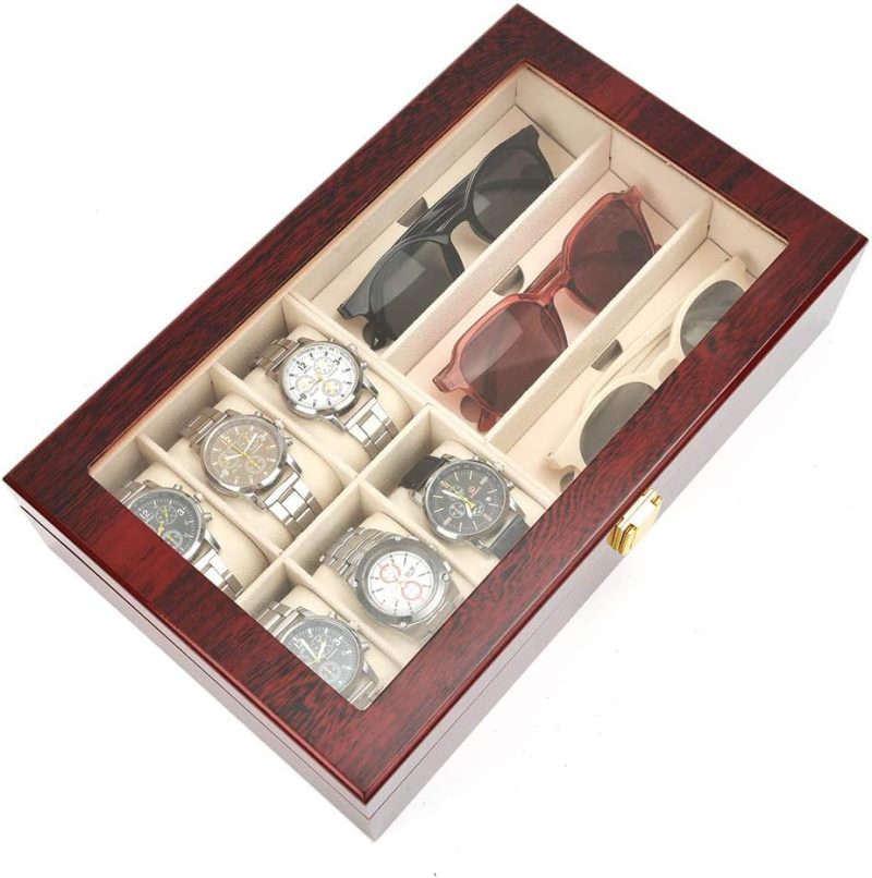 جعبه چوبی ساعت و عینک لوکس باکس کد 521 - تصویر 2