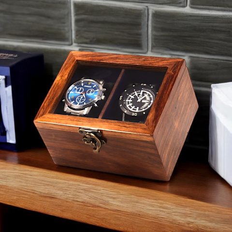 جعبه چوبی ساعت لوکس باکس کد 607